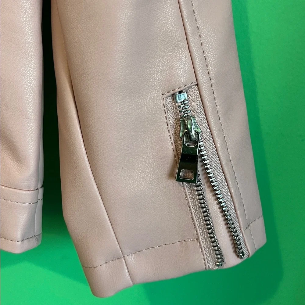 Pink Faux Leather Biker Jacket size 4t